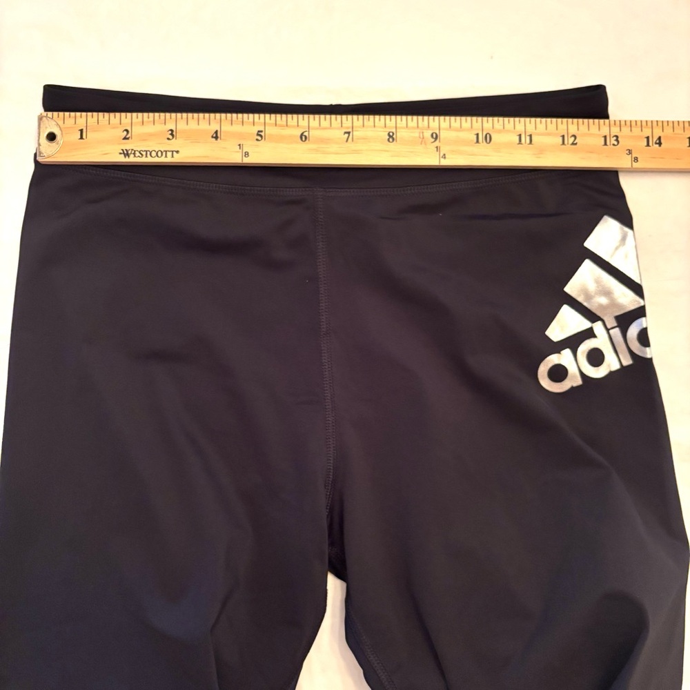 NWOT Adidas Black Silver Reflective Leggings Girls SZ XL 14 /16 - Picture 6 of 12